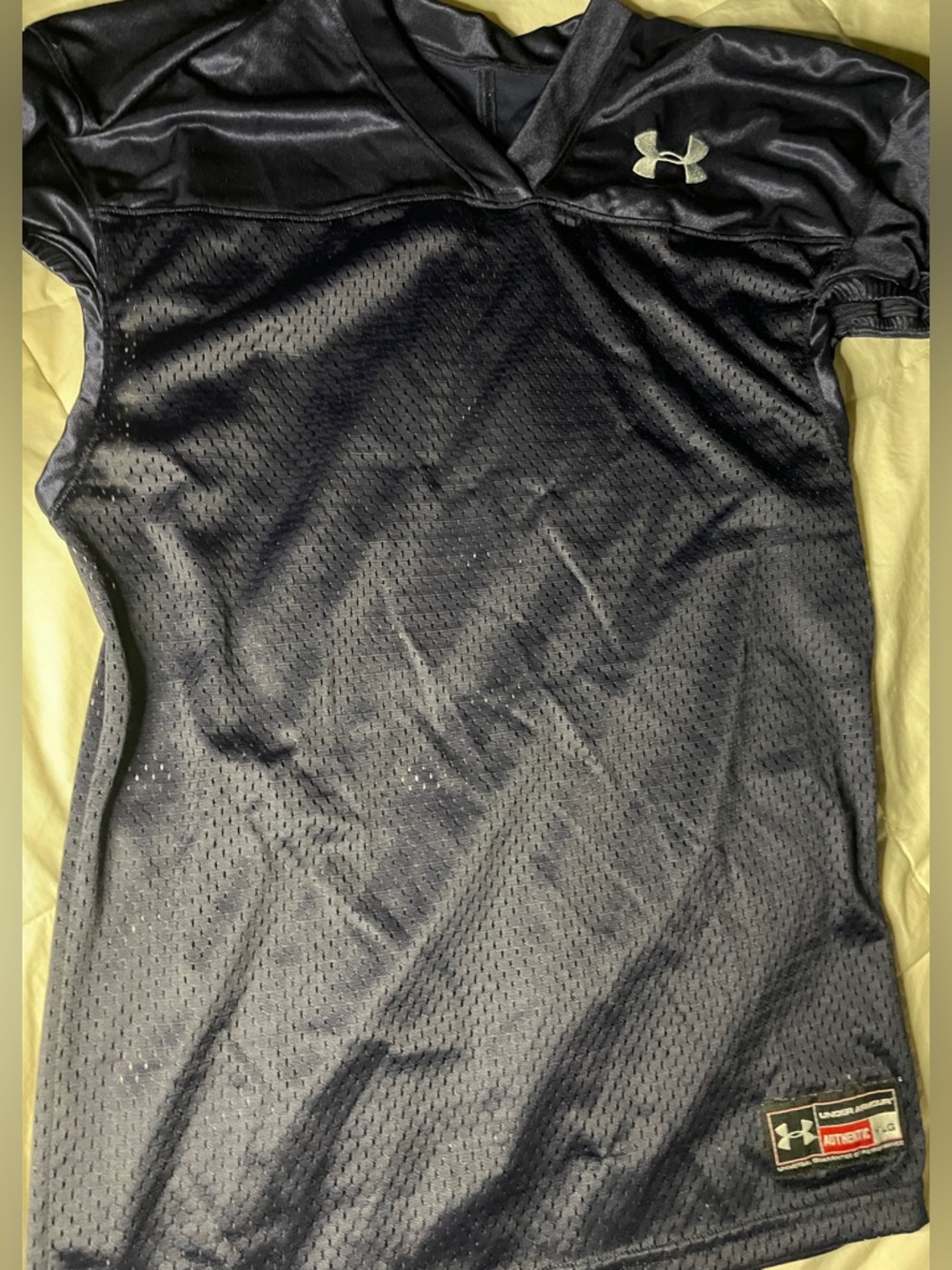 Under Armour Youth Navy & Silver Mesh Compression Jersey YLG